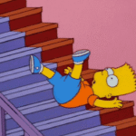 Bart Simpson cayendo de la escalera